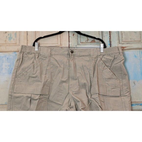Red Head Mens Size 48 Taupe Beachcombe Flat Front Cotton Pockets Cargo Shorts - Picture 4 of 10